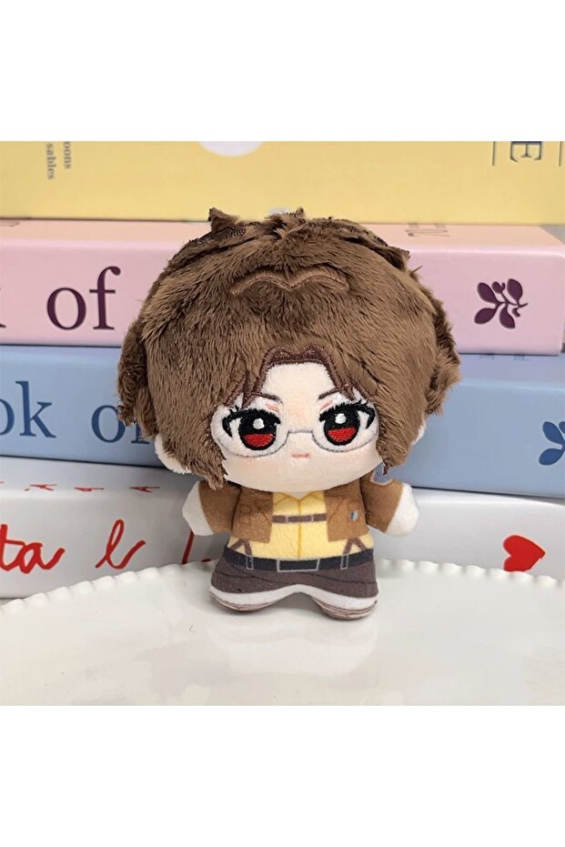 10cm A new 10cm Attack on Titan Plush Doll Eren Mikasa Levi Anime Mini Doll Keychain Cute Backpack P