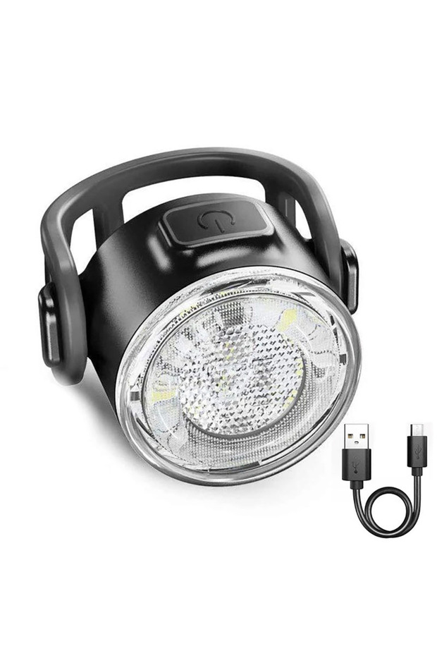WHITE Rechargeable Bike Light Mini Night Safety Warning Taillight Front Rear Bicycle Lamp LED Highli