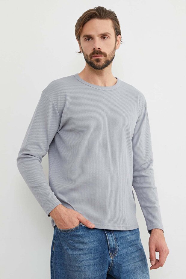 Ribbed Crew Neck Lycra Bodysuit