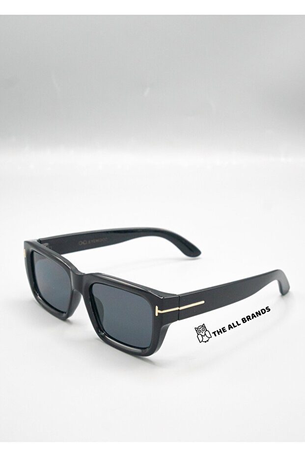 Unisex Rectangular Sunglasses Black Frame Smoked Glass Uv Protection Dada C1