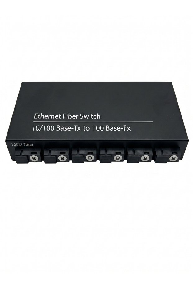 Fiber Optic+Rj45 Media Converter 100M,6Channel Fiber,2 Rj45,25Kmv