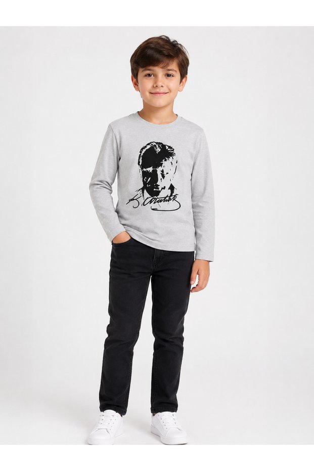 GIRL BOY 5/16 YEAR OLD HOPPIE LONG SLEEVE ATURK PRINTED TSHIRT 29 OCTOBER 10 NOVEMBER