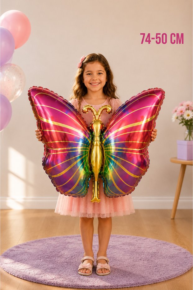 Colorful Butterfly Foil Balloon 74X50 cm – Large Size Party Decoration