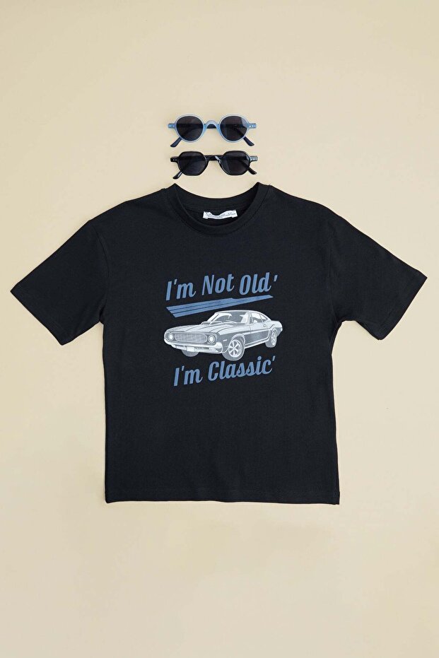 Araba Printed Crew Neck T-Shirt for Boys