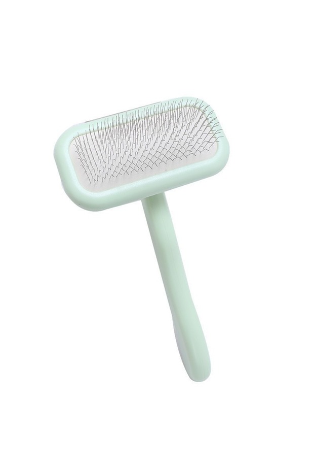 M green Professional Pet Grooming Brush Dual Tone Handle Dense Metal Teeth Comb for Fluffy Volume Te