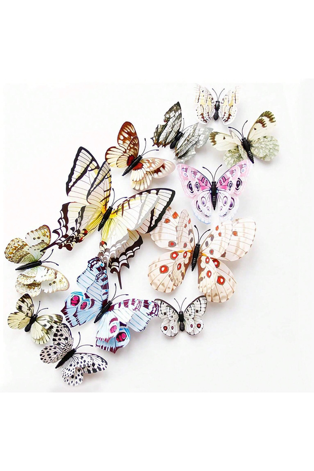 Elegant white Butterfly Wall Decor 12Pieces, 3D Butterfly Sticker for Party Decoration with Magnet