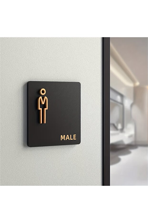Men s toilet 1 Bathroom Sign Hanging Men'swomen's Restroom/WC 3D Threedimensional Icon Universal Res