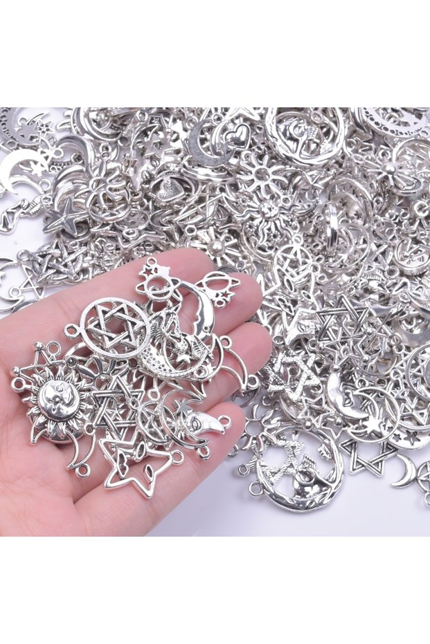 other M354 50pcs/Lot Random Mix Sun Moon Star Pendant Charms For Jewelry Making Supplies Metal Acces