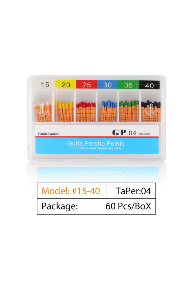 GP04 Taper 40 Dental Gutta Percha Point Root Canal Endodontics Cotton Fiber Tips Dentistry Materials