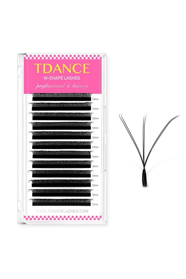 MIX8-15mm 0.07mm C Double 3D W TDANCE 3D 4D 5D 6D Premade Fans Eyelash Extension W Style Faux Mink N