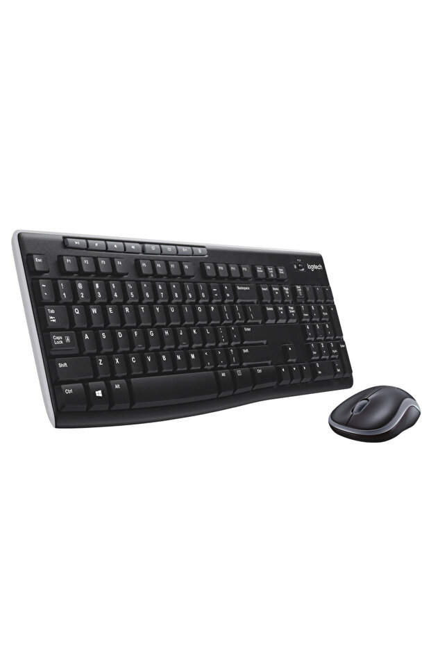 MK270 Kablosuz USB Alıcılı Türkçe Q Klavye Mouse Seti, Siyah 920-004525 - 1