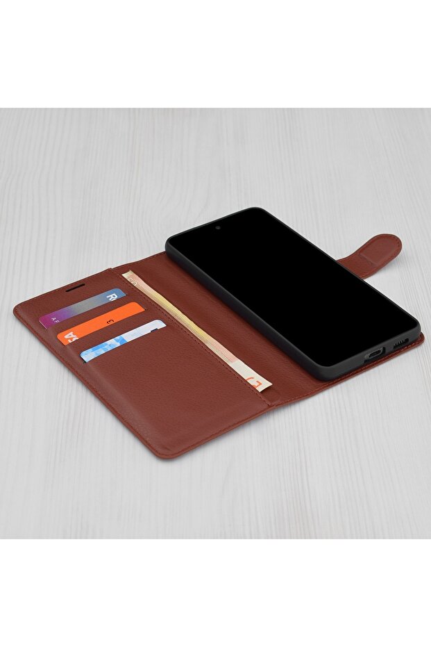 Husă pentru iPhone 14 Pro - Techsuit Leather Folio - Maro - 3