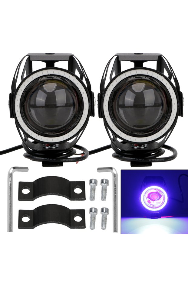 Blue light LED Motorcycle Angel Eyes Motorbike LED Auxiliary Lamp U7 Headlamp Spotlights Motorcycle