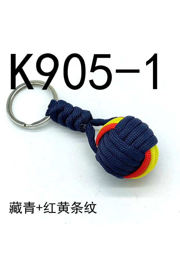 K905-1 Parachute Woven Rope Ball Keychain Lanyard Key Ring Monkey Fist Key Chains Outdoors Surv...