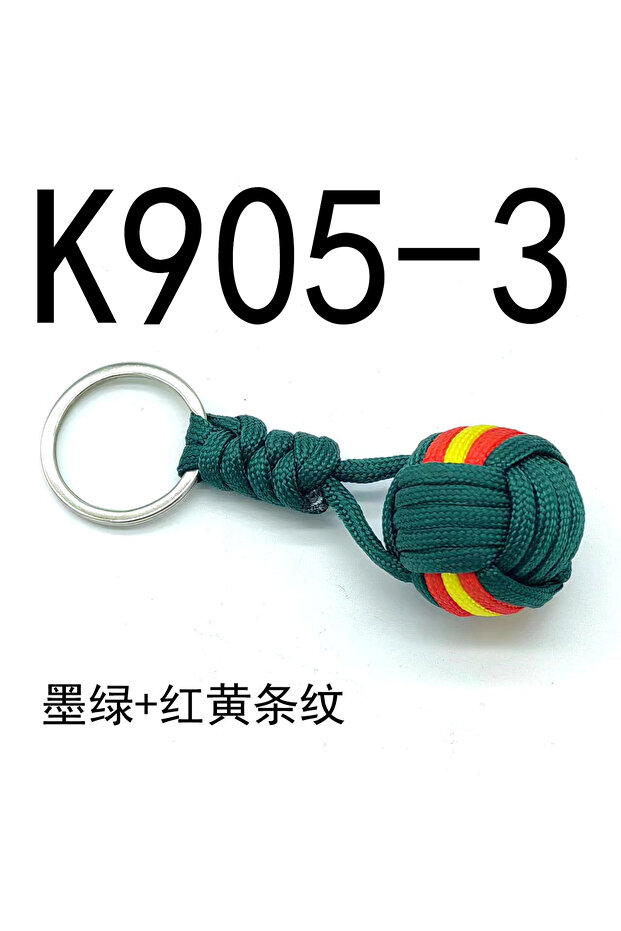K905-3 Parachute Woven Rope Ball Keychain Lanyard Key Ring Monkey Fist Key Chains Outdoors Surv...
