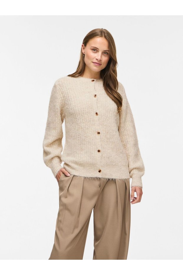 Strickjacke VILAMPE Rundhals