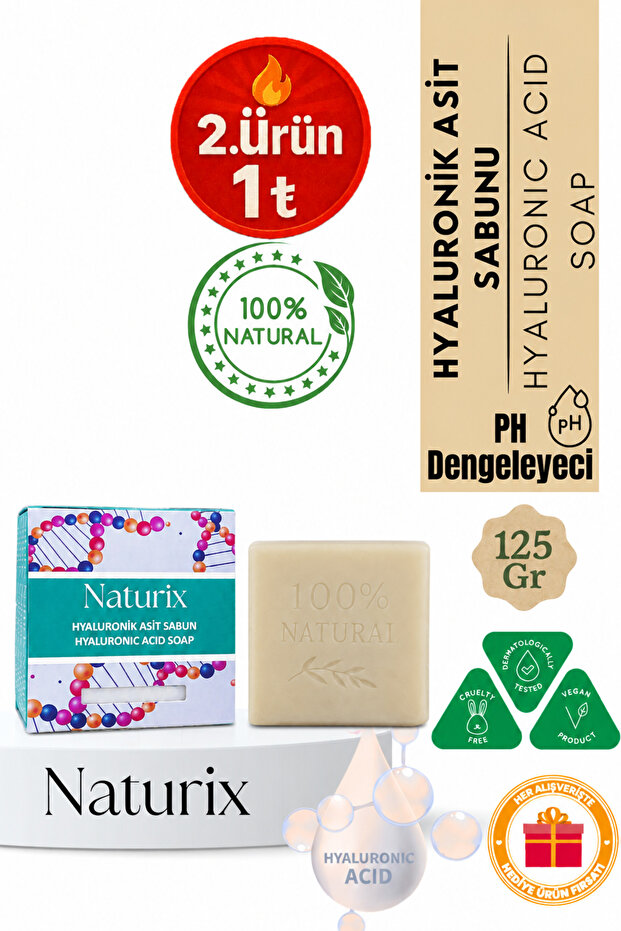 Hyaluronic Acid Soap 125 Gr | Ph Balancing, Anti-Wrinkle & Purifying