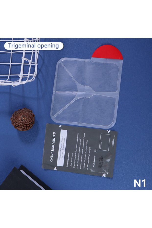 style 1 1/3/5pcs Square Medical Chest Seal Vented Dressing Bandage First Aid Kit Rescue Chest