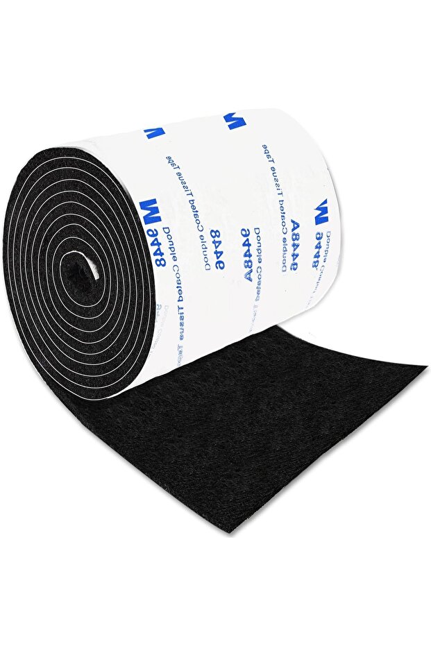 1 Roll 3mm 1 Roll Felt Furniture Pads, Non Slip Self Adhesive Cuttable Felt Strips Black Heavy Duty