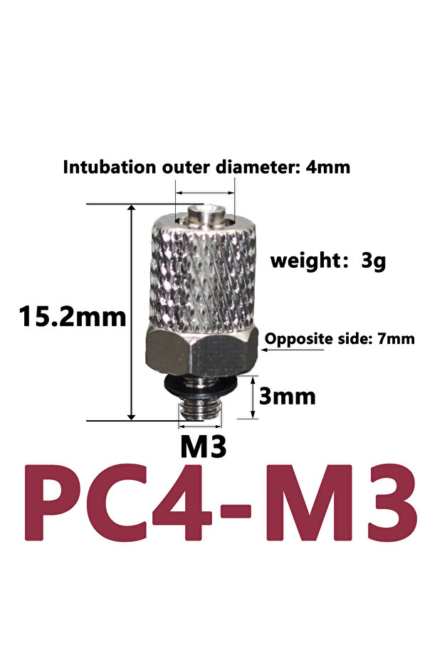PC4-M3 10pcs Male Thread M3 M4 M5 M6 Air Tube 3mm 4mm 6mm OD Mini Pneumatic Pipe Connector Screw Thr