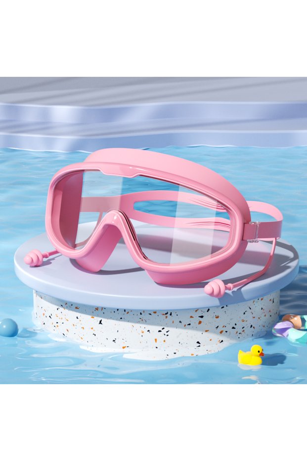 Pink Kids Swimming Goggles Big Frame HD View Anti-fog Waterproof Children's Swim Goggles Boys and Gi