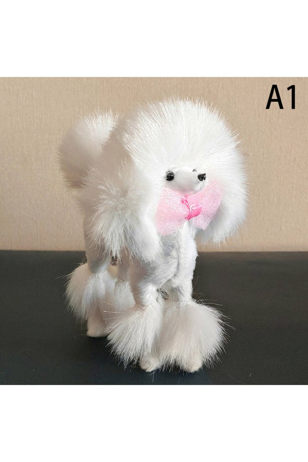 A1 Pink Poodle Figure Simulation Dog Plush Toys Gift Crafts Home Decoration Living Room Decoration