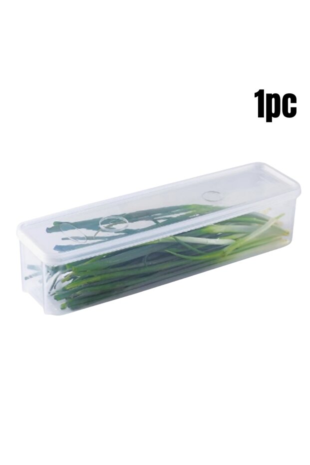 1PC 1/2/4Pcs Refrigerator Storage Boxes With Lid Plastic Fresh Keeping Box Kitchen Scallions Cilantr