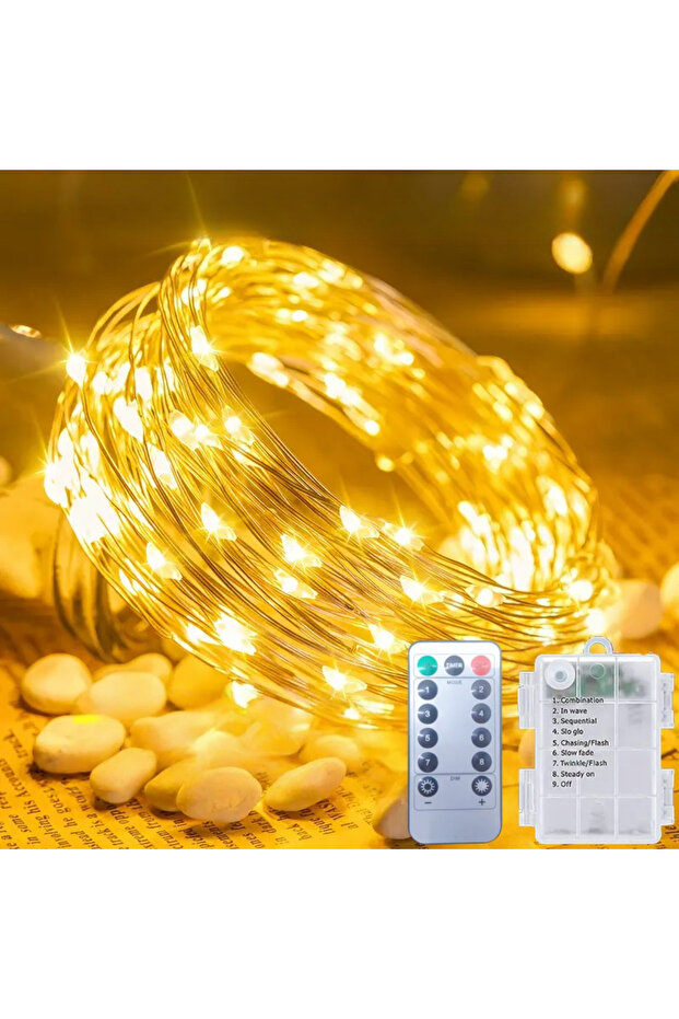 10M 100LED warm 50-300LED Fairy Light Battery Operated, with Remote ,8mode Waterproof Christmas Deco
