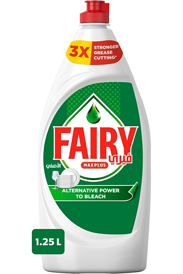 Plus Fruity Green Dishwashing Liquid Soap With Alternative Power To Bleach, 1.25L