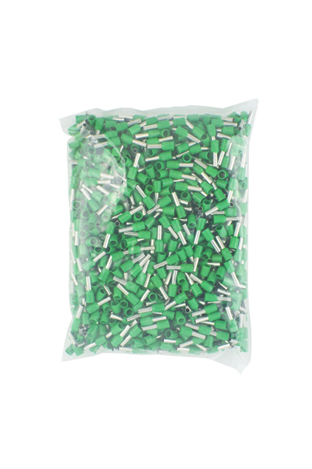 E2508 - 1000 قطعة، أخضر، 1000 قطعة/عبوة، طرف سلك معزول قابل للضغط E0508 1008 1508 7508 2508