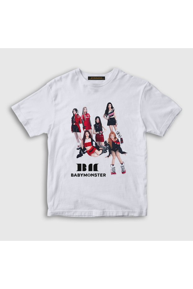 Unisex Kids White Band K Pop Baby Monster Babymonster T-Shirt 489012Tt