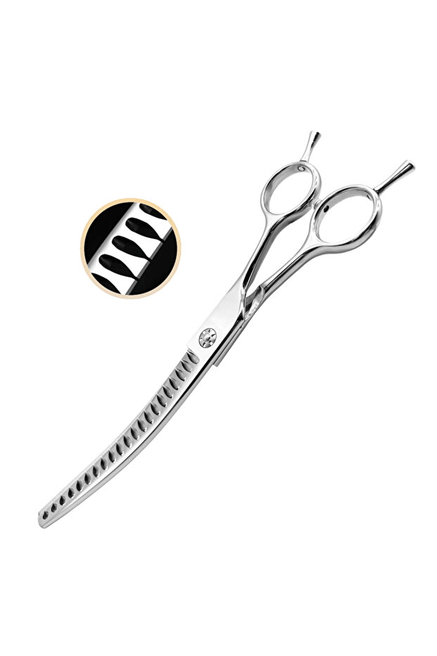 7Curved Thinning45 Professional Pet Grooming Scissors 7 Inch Curved Chunking Scissors For Dogs & Cat