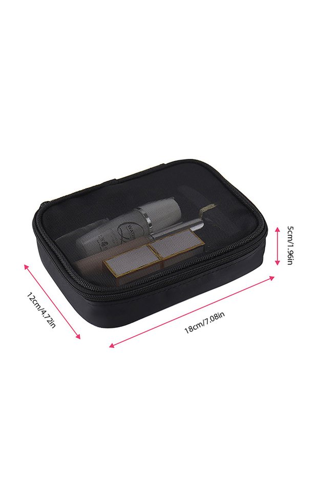 M Women Fashion Makeup Bag Women Solid Color Zipper Cosmetic Bag Mesh Transparent Casual Travel Port