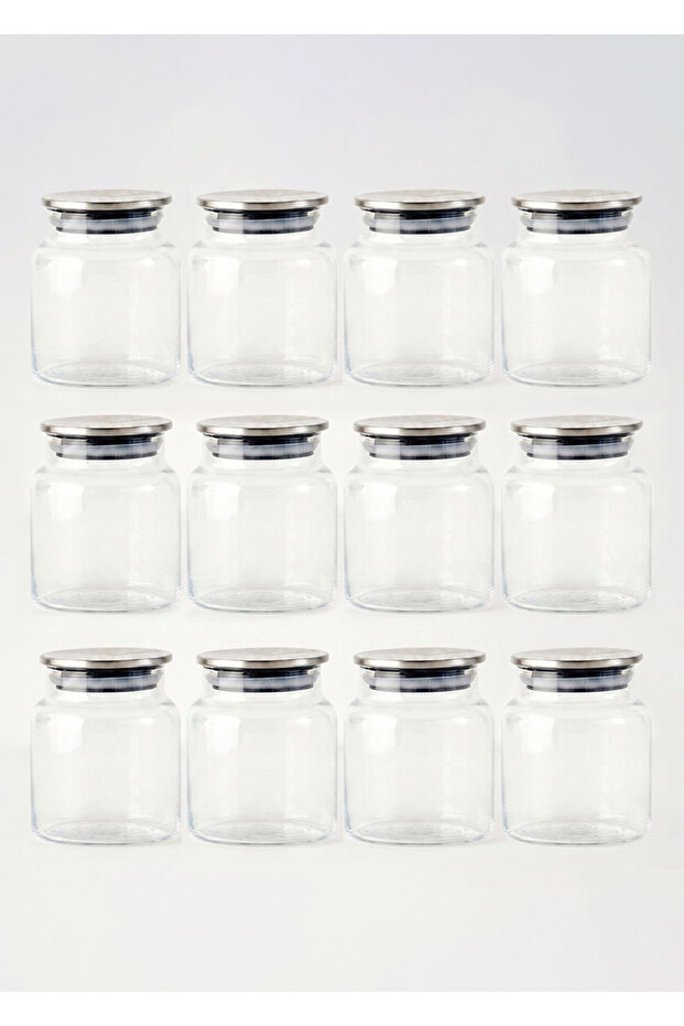 Jely Metal Lid Jar Set of 12 Natural (635 Cc)