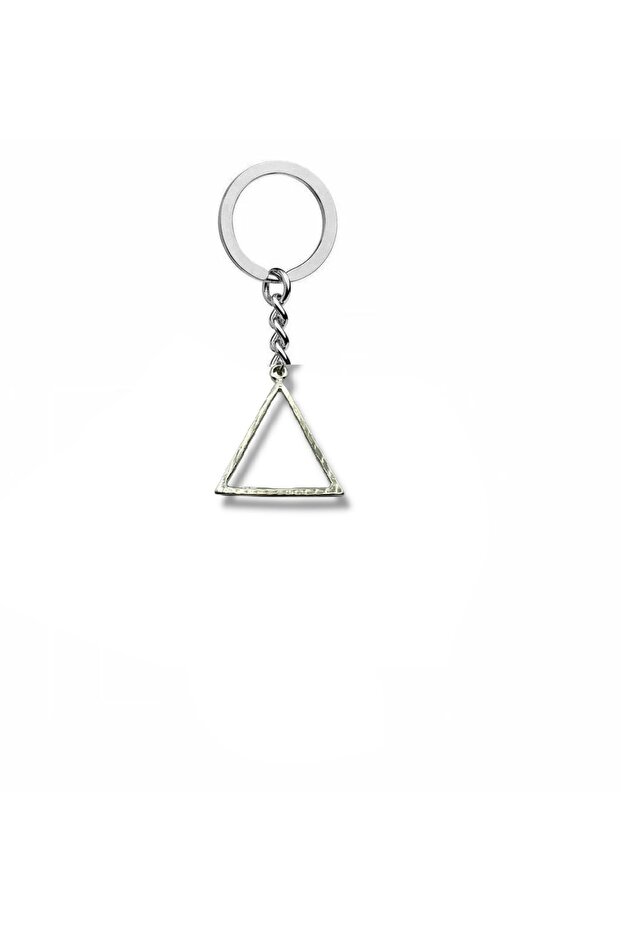 Triangle Frame Figured Keychain – Minimal Geometric Metal Unisex Accessory