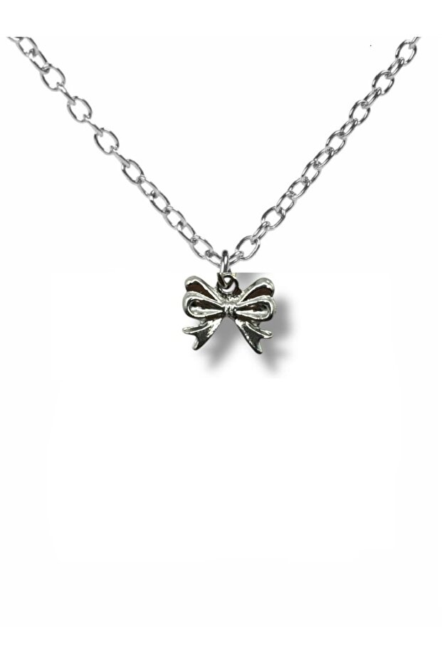 Bow Ribbon Metal Necklace – Elegant Unisex Accessory with 60 cm Chain