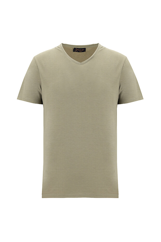 V-Neck Slim Fit Single Jersey Lycra T-Shirt