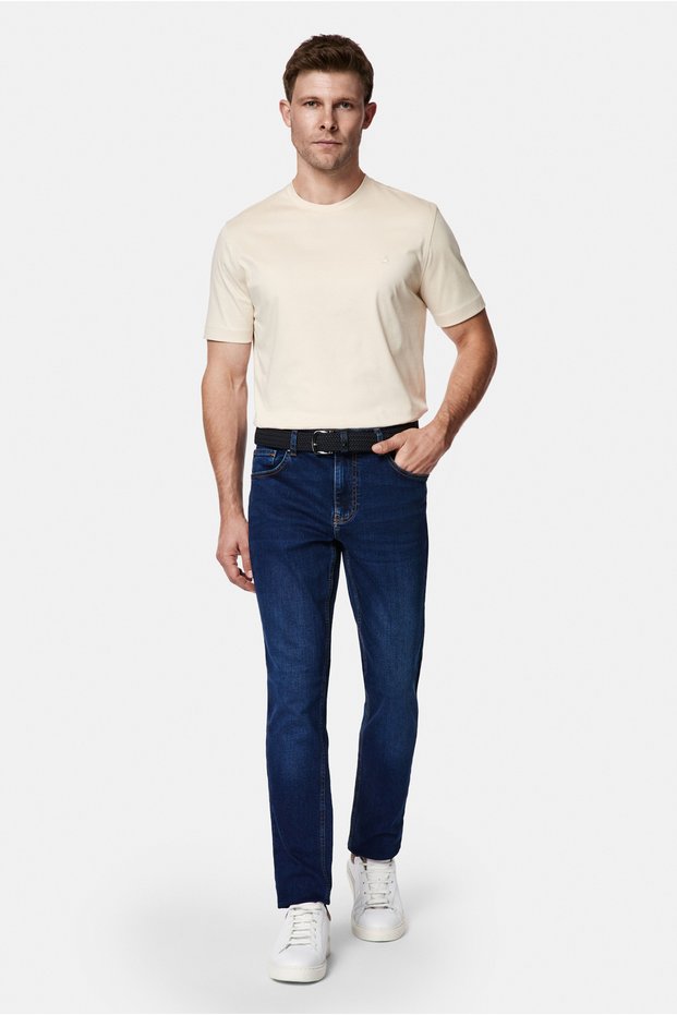 Slim Fit 5-Pocket Cotton Denim Trousers