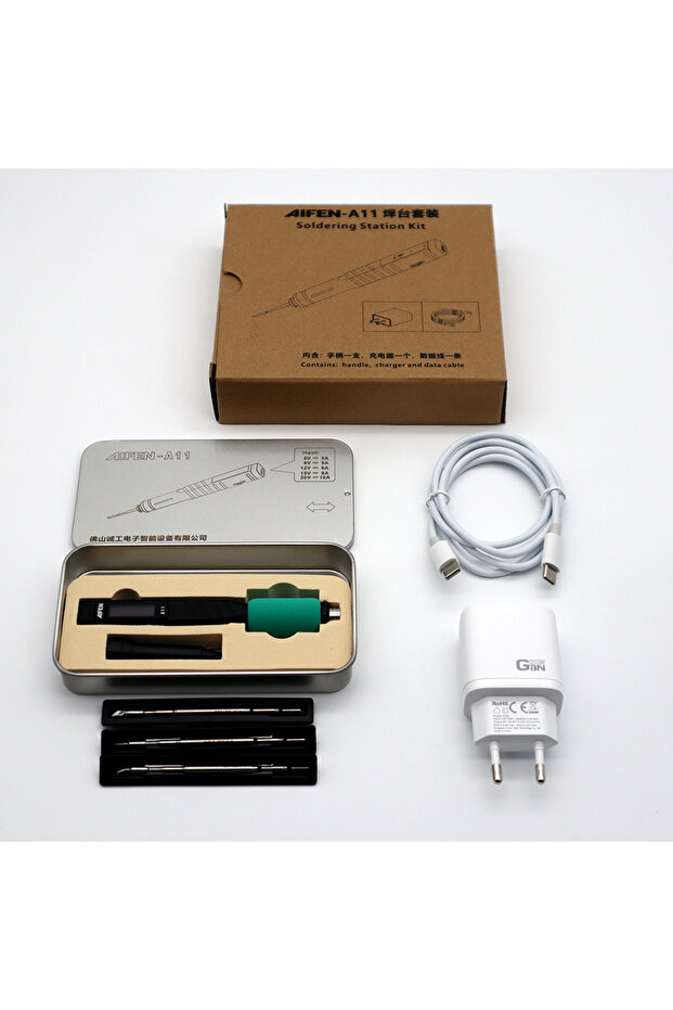 A11-210-3TIPS-EUplug AIFEN A11 Portable Soldering Iron Station Electric Solder Pen 2S Fast Heating U
