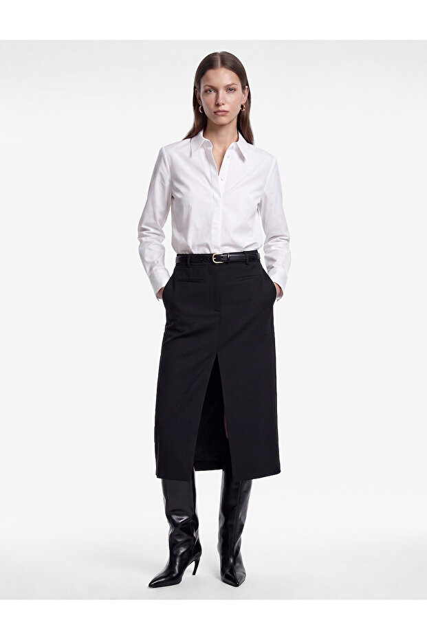 Regular Fit Classic Collar Buttoned Long Sleeve Poplin Shirt