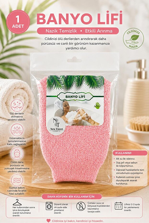 Bath Soap Dispenser Foam and Massage Loofah Pouch Pink