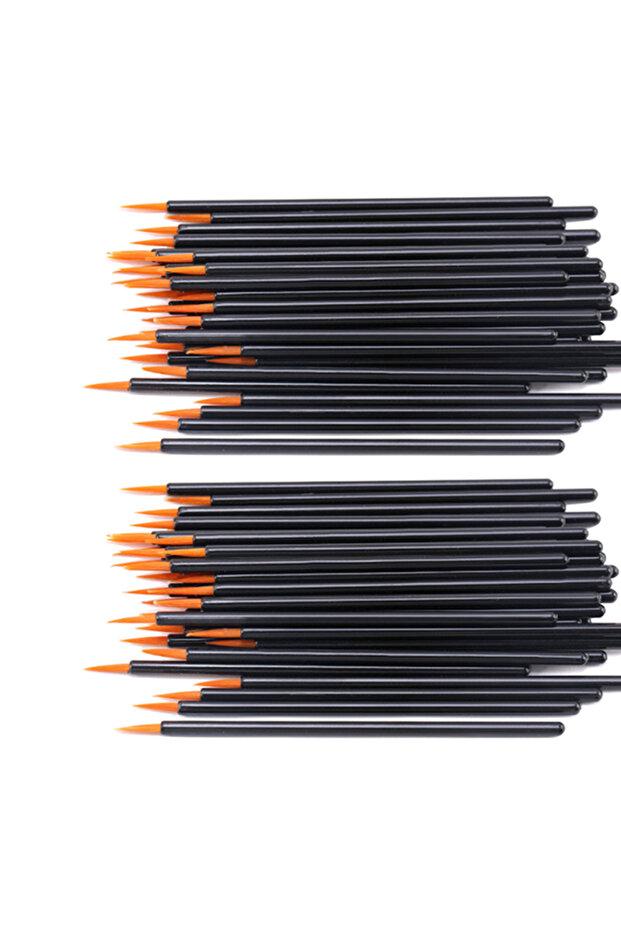 Yellow 100PCS 50/100pcs Eyeliner Brushes Eyelash Eyeshadow Applicator Lip Brush For Nail Art Painti