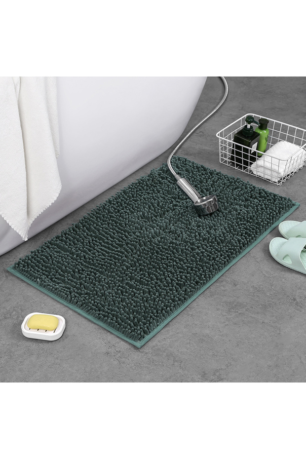 400MMx600MM Dark green Chenille bath mat rectangular bath blanket fluffy soft carpet absorbent non-s