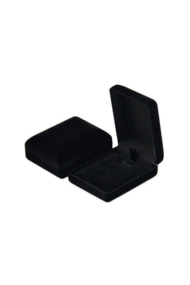 1PCS All Black Simple Jewelry Storage Box Short Velvet Pendant Box Neck Chain Storage Box Gift Packa