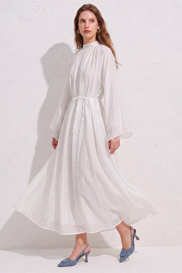 Reglan Sleeve Dress Y0159 - White