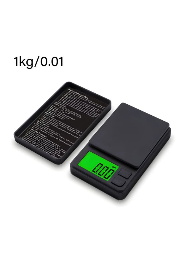 1kg Precision Pocket Scale 1000g X 0.01g - Digital Gram, Food, Jewelry, Ounces/Grains Scale with Bac