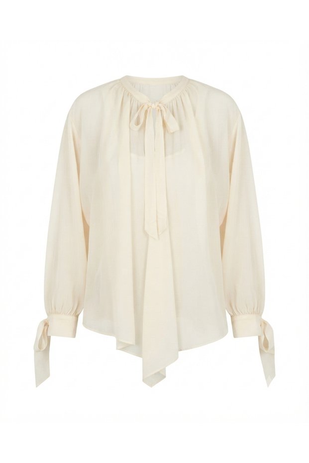 Cream Tie-Dye Oversize Shirt
