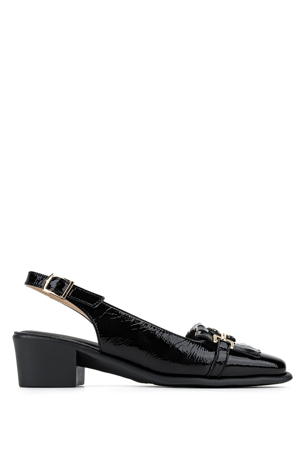 Tnc Luxury Women's Genuine Leather Black Patent Leather Comfort Shoes