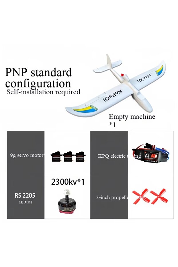 طائرة بدون طيار PNP X8MINI Surfer X8 الإصدار المصغر بطول 800 مم، طائرة شراعية ثابتة الجناح للتدريب المبتدئ