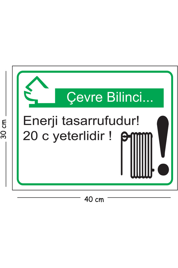 Metal Environmental Awareness Energy Conservation 20 Degrees Is Enough 30X40 cm A3 Warning Occupational Safety Sign